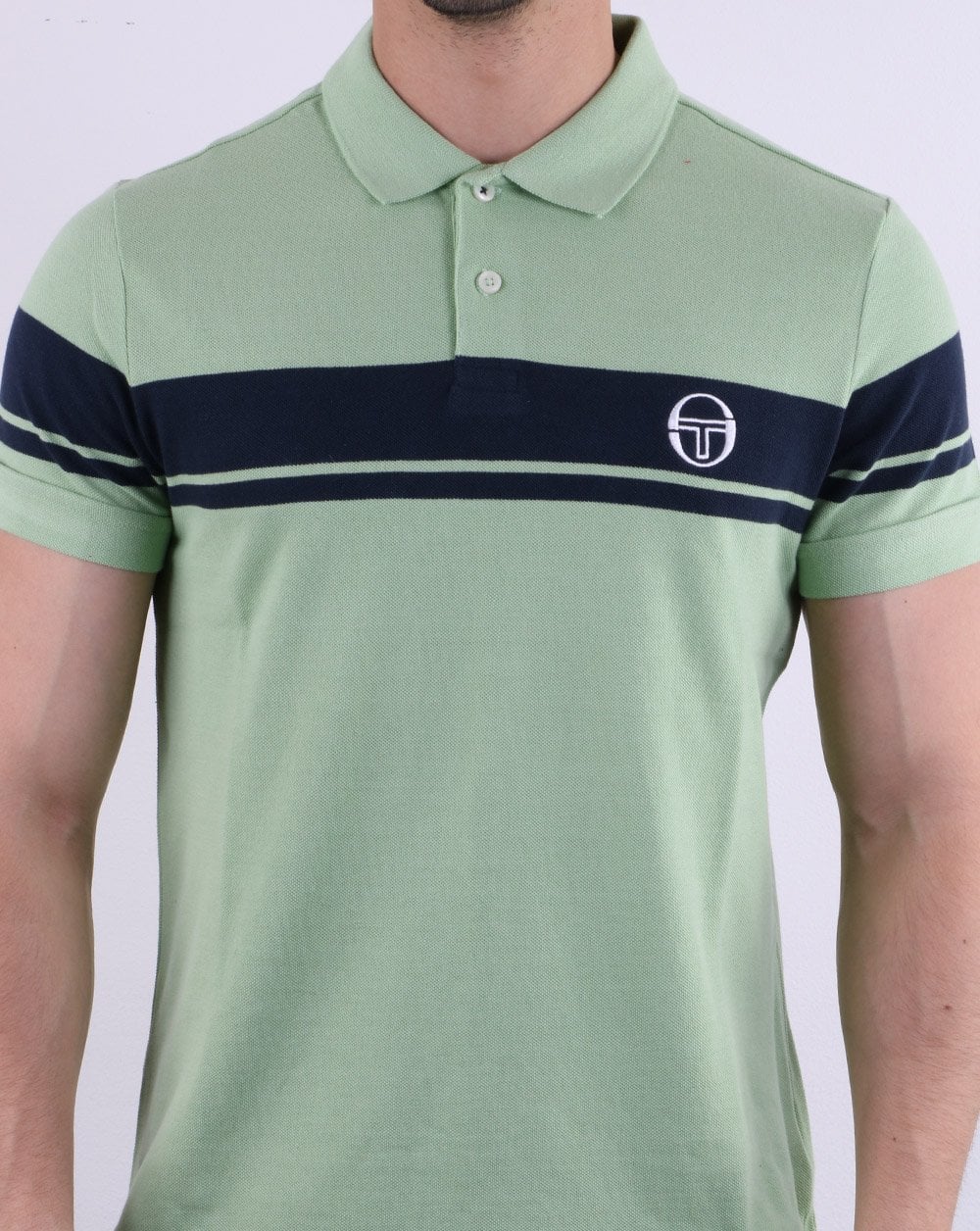 Sergio Tacchini Young Line Polo Shirt Quiet Green/navy - Image 4