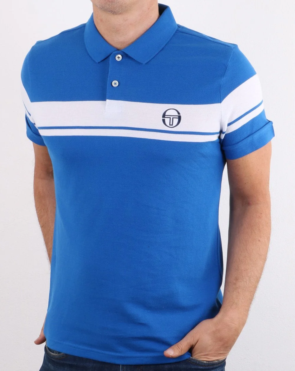 Sergio Tacchini Young Line Polo Shirt Royal Blue/white - Image 2