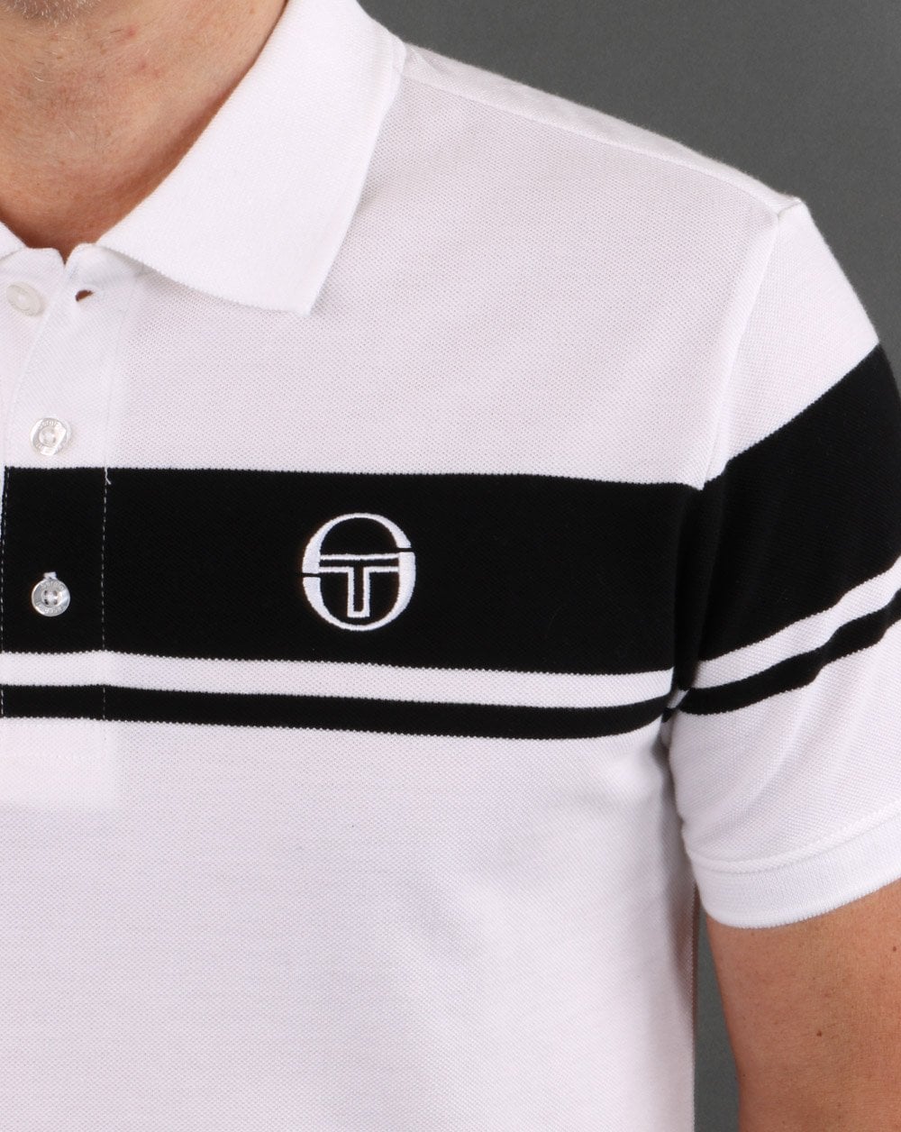 Sergio Tacchini Young Line Polo Shirt White/Black - Image 2