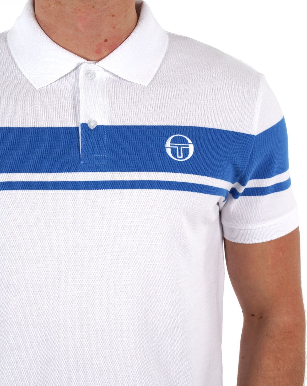 Sergio Tacchini Young Line Polo Shirt White/Blue - Image 2