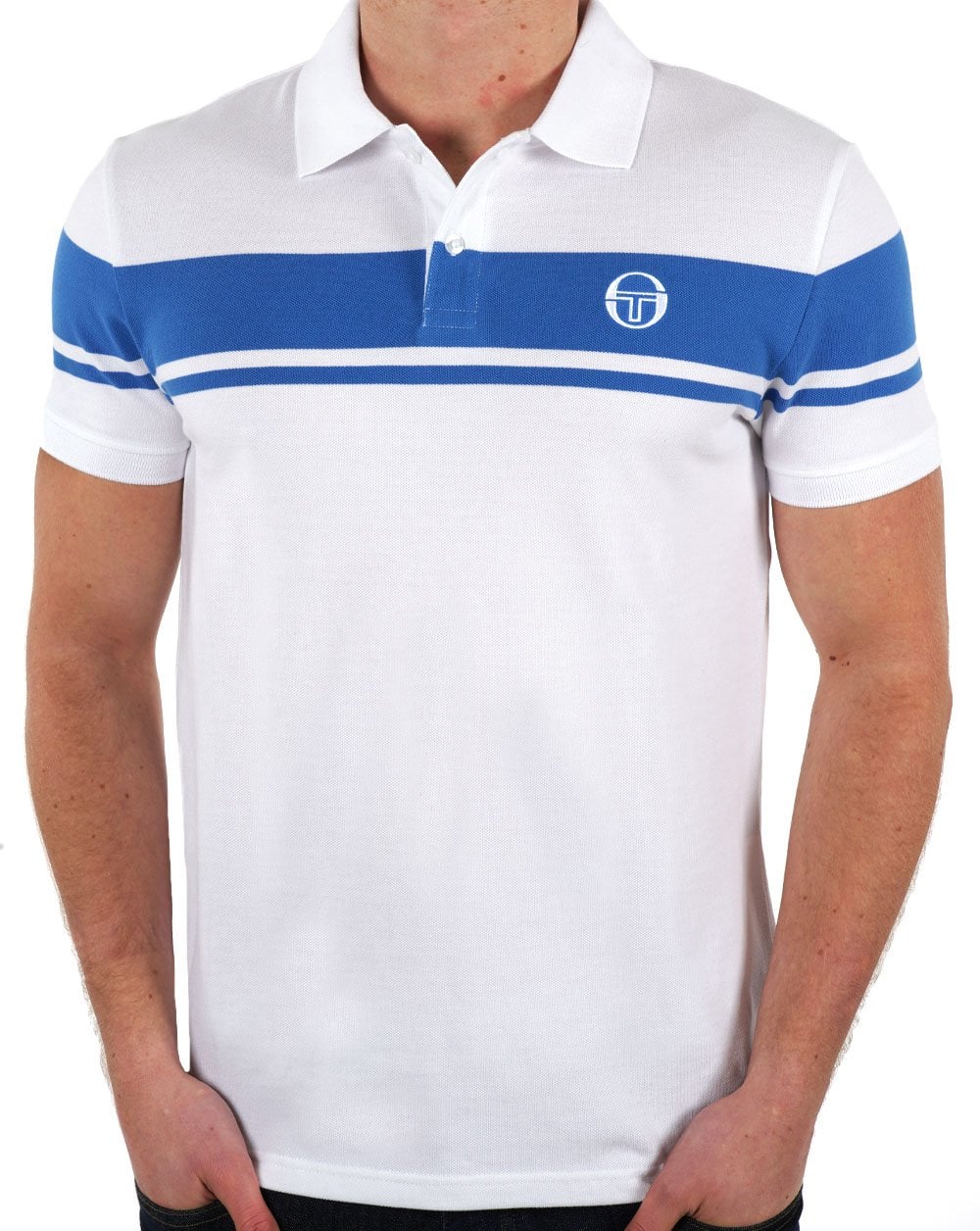 Sergio Tacchini Young Line Polo Shirt White/Blue - Image 3
