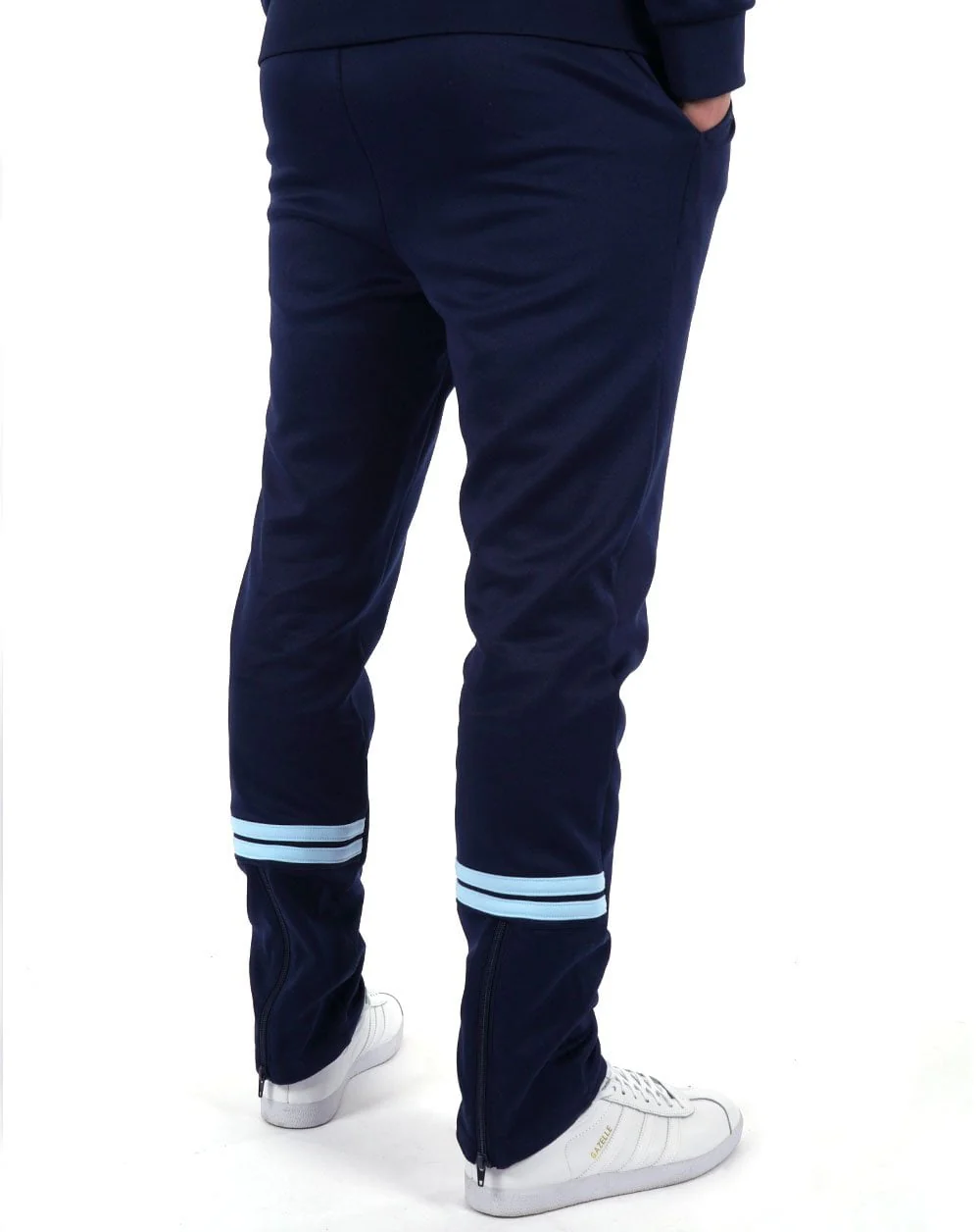 Sergio Tacchini Zip Bottom Track Pants Navy Blue/Sky - Image 2