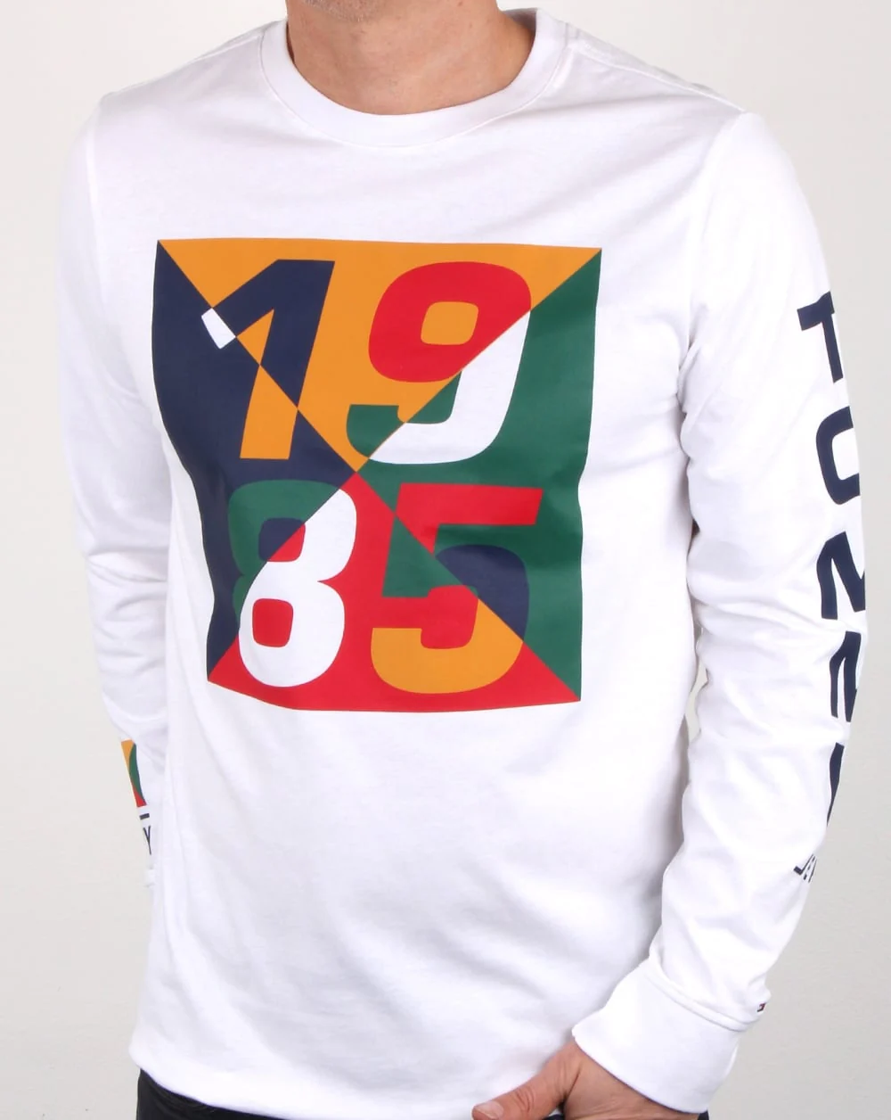 Tommy Hilfiger 1985 Print Ls T Shirt White - Image 3