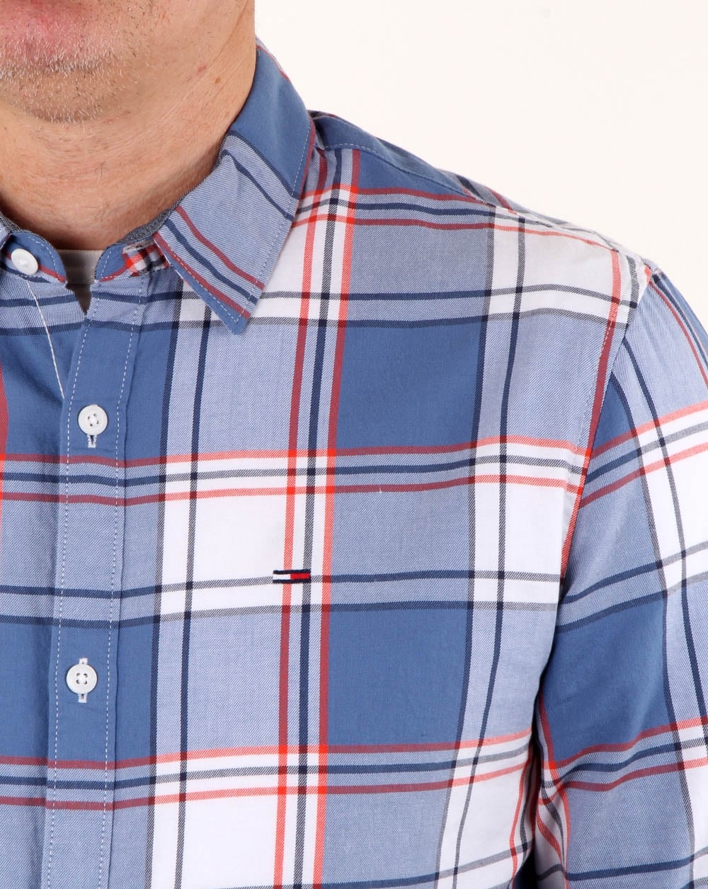Tommy Hilfiger Check Shirt Orange - Image 2