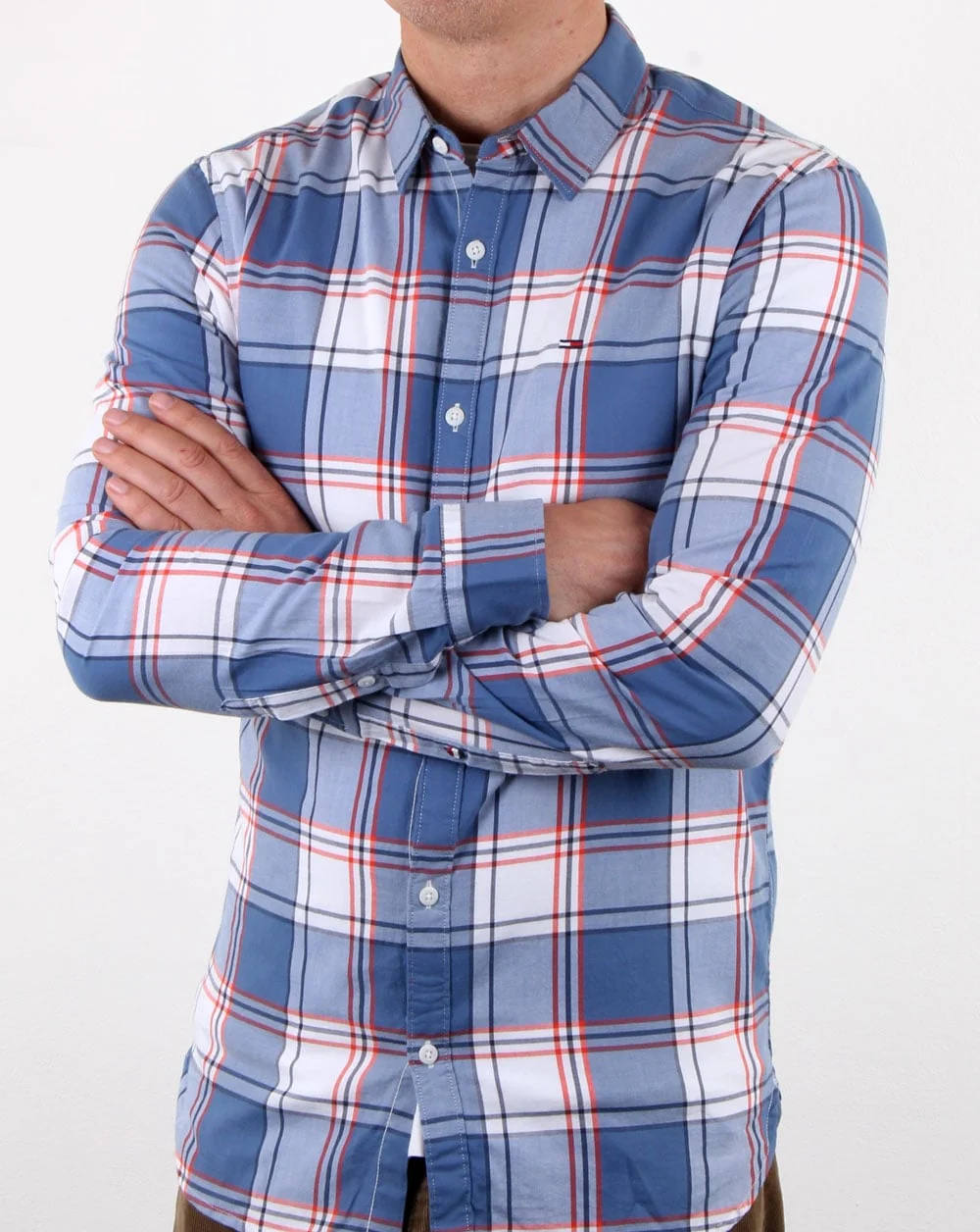 Tommy Hilfiger Check Shirt Orange - Image 3