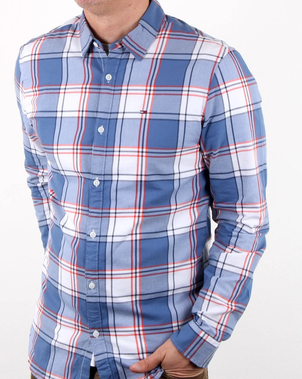 Tommy Hilfiger Check Shirt Orange - Image 4