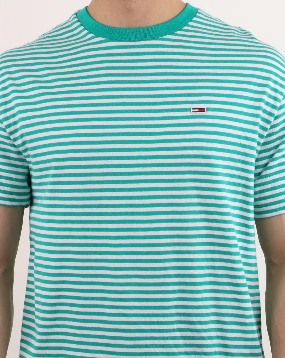 Tommy Hilfiger Classic Stripe T Shirt Green/White - Image 4