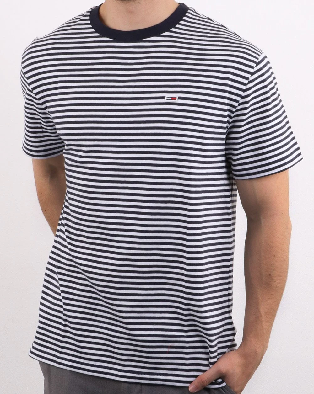Tommy Hilfiger Classic Stripe T Shirt Navy/White - Image 2
