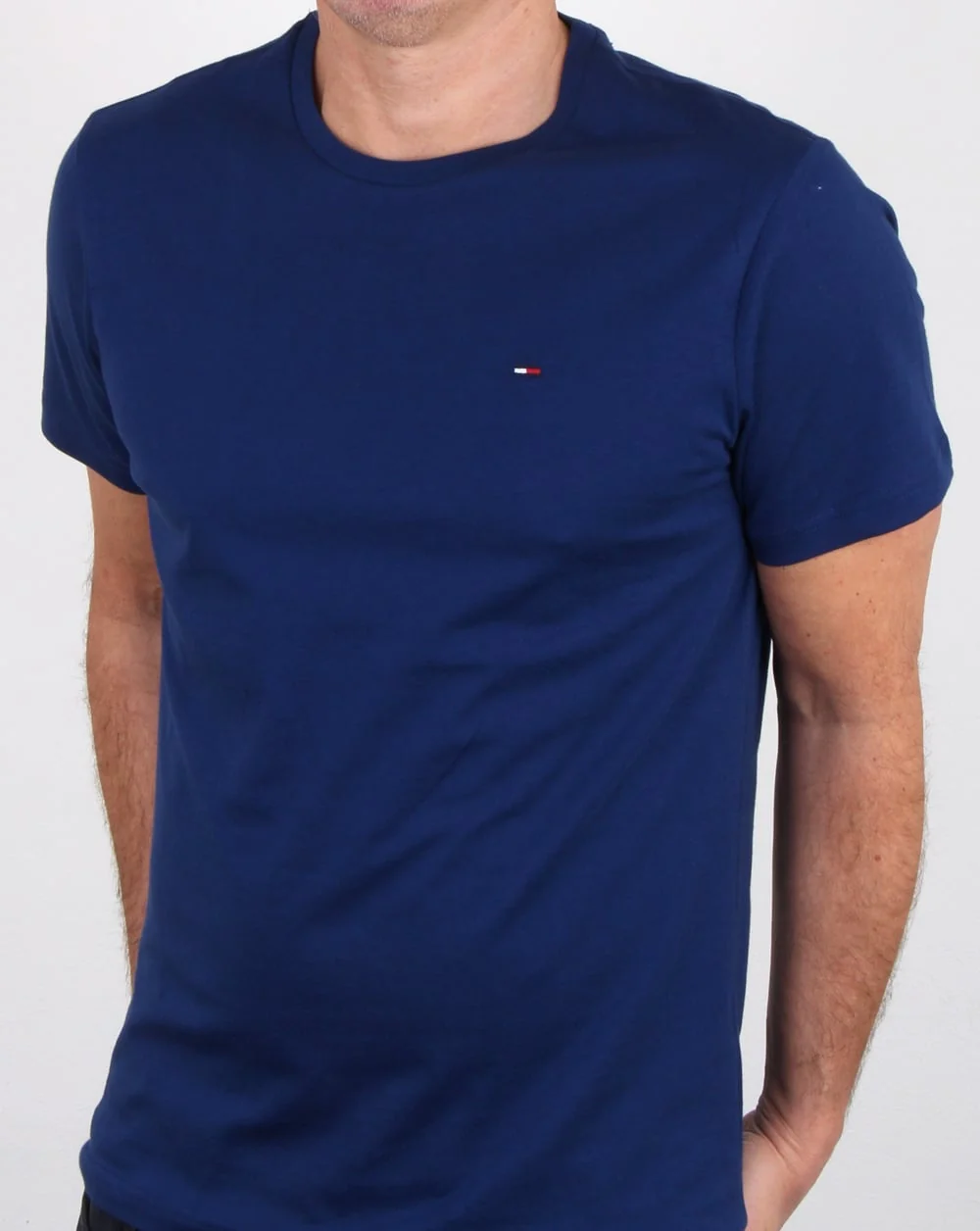 Tommy Hilfiger Cotton Crew Neck T Shirt Blue - Image 4
