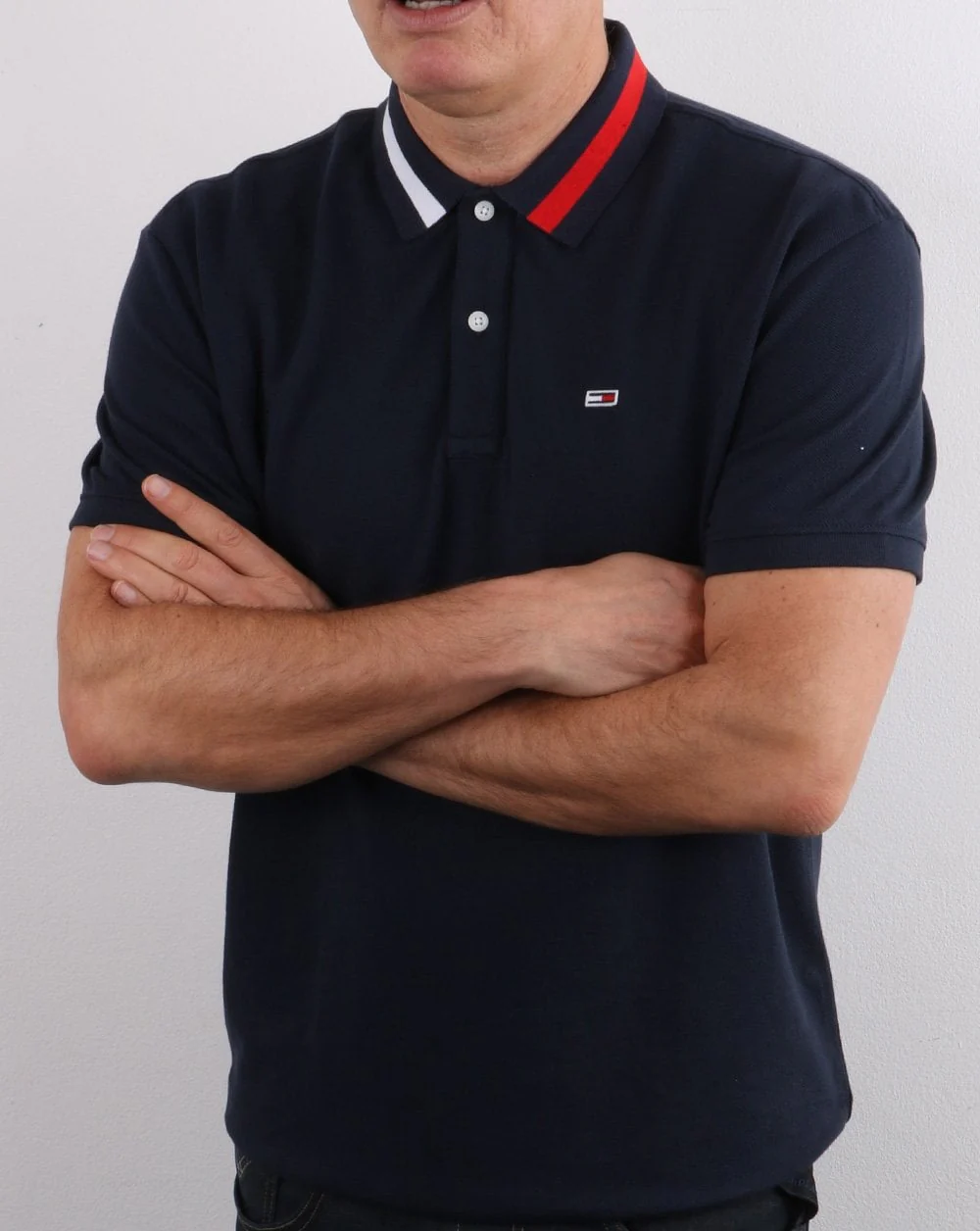 Tommy Hilfiger Flag Neck Polo Shirt Twilight Navy - Image 3