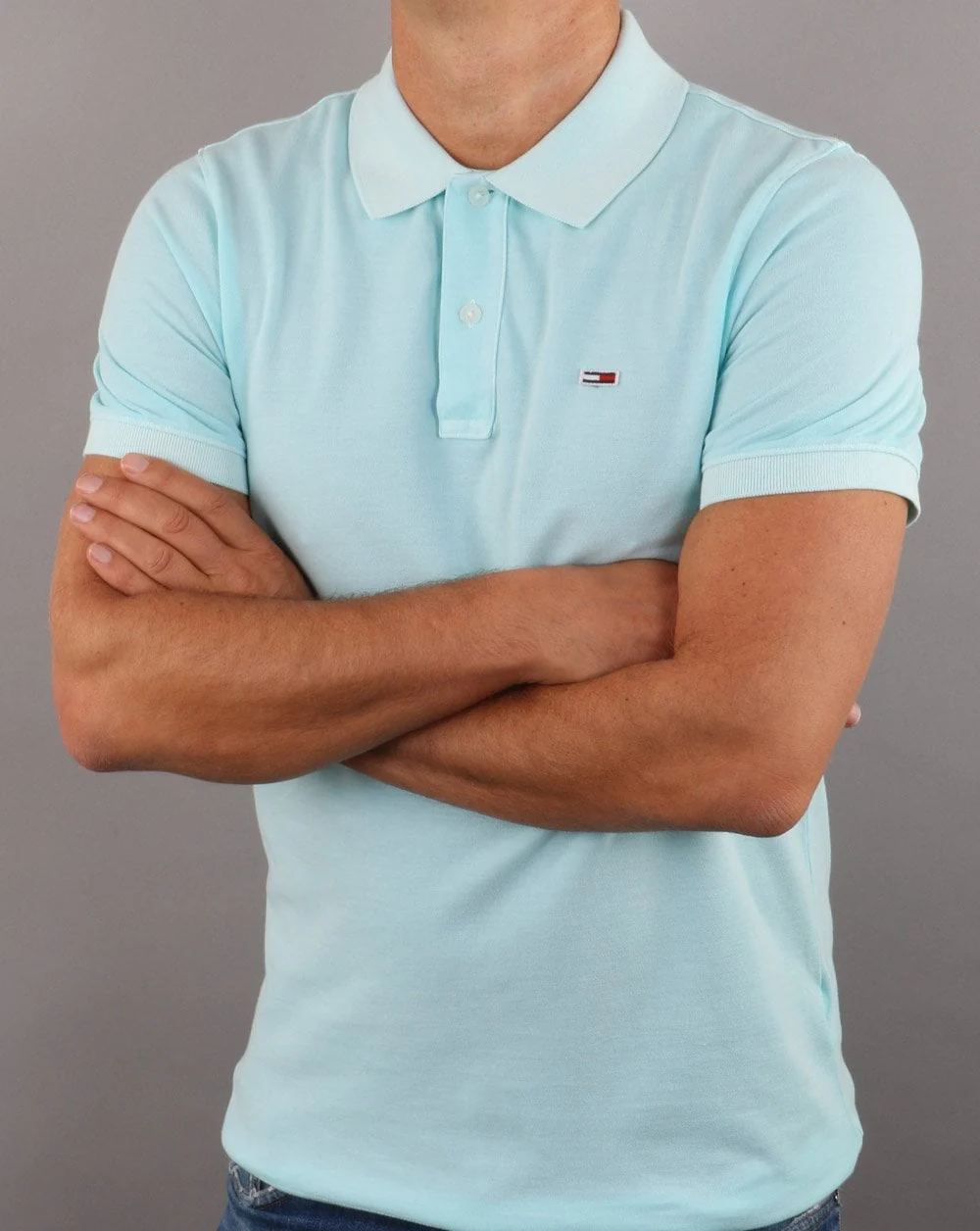 Tommy Hilfiger Lightweight Polo Shirt Light Blue - Image 4
