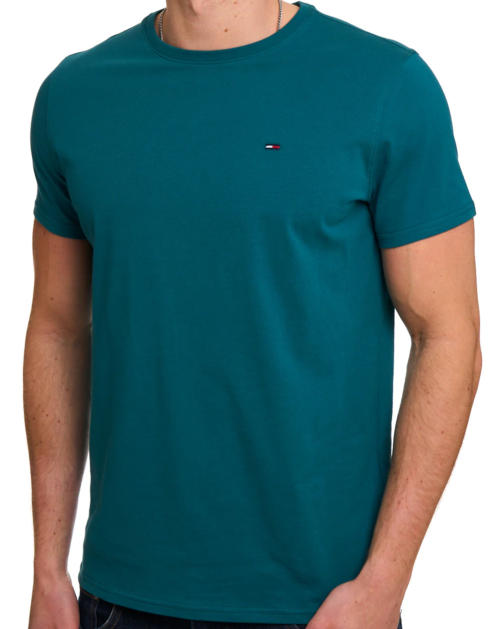 Tommy Jeans Slim Fit T Shirt Polar Teal - Image 2