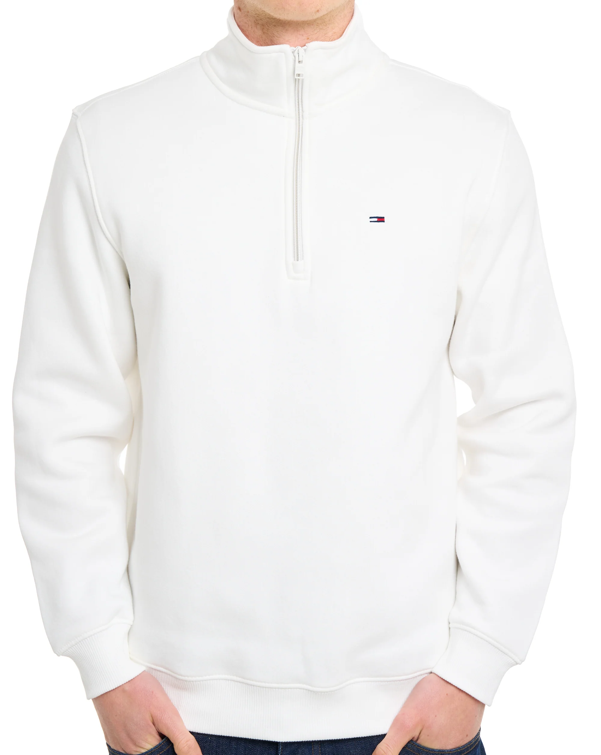 Tommy Jeans 1/4 Zip Neck Sweat Ecru