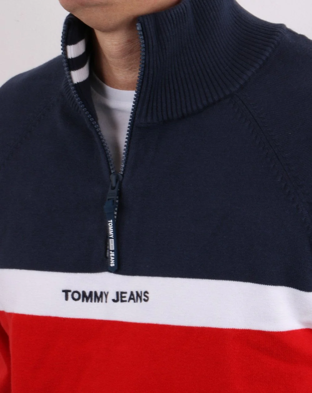 Tommy Jeans Colourblock Knit Navy - Image 3