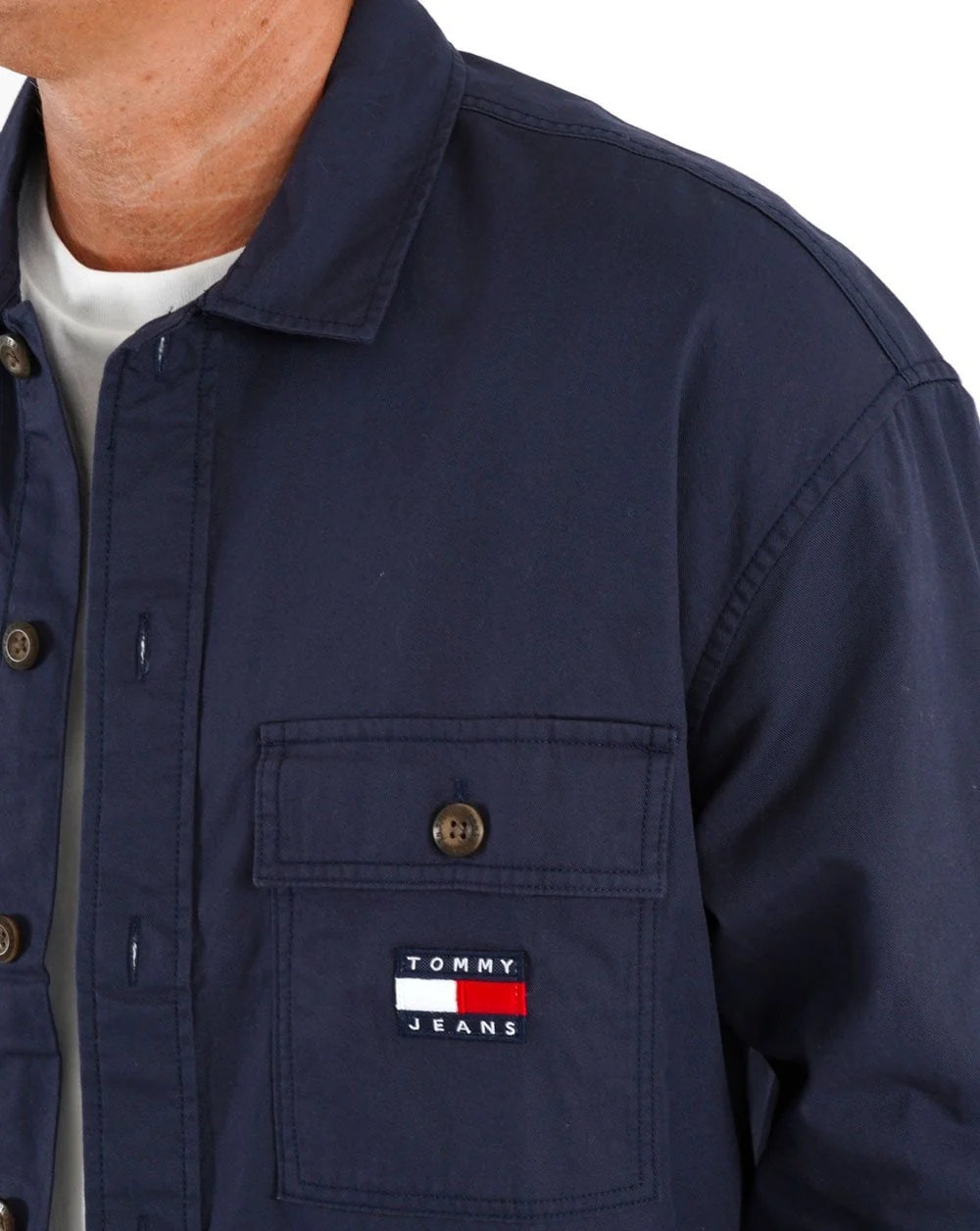 Tommy Jeans Cotton Overshirt Navy - Image 3