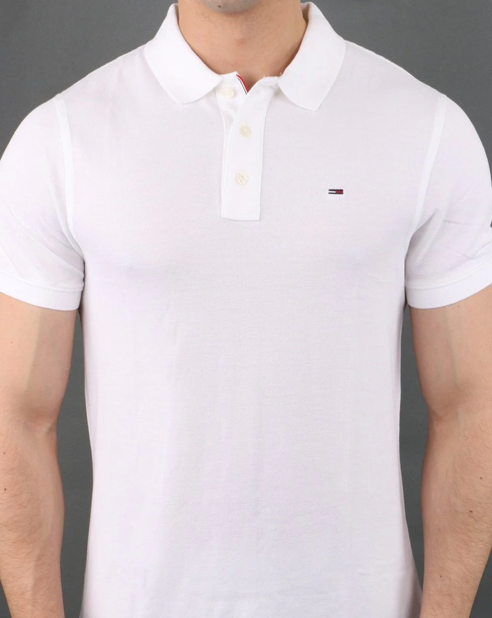 Tommy Jeans Cotton Pique Polo Shirt White - Image 3