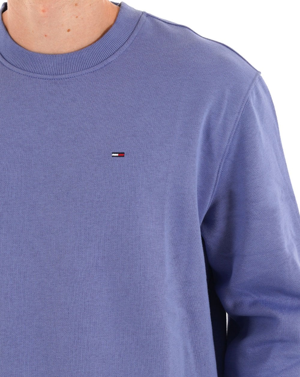 Tommy Jeans Flag Crew Sweatshirt Soft Sapphire - Image 2