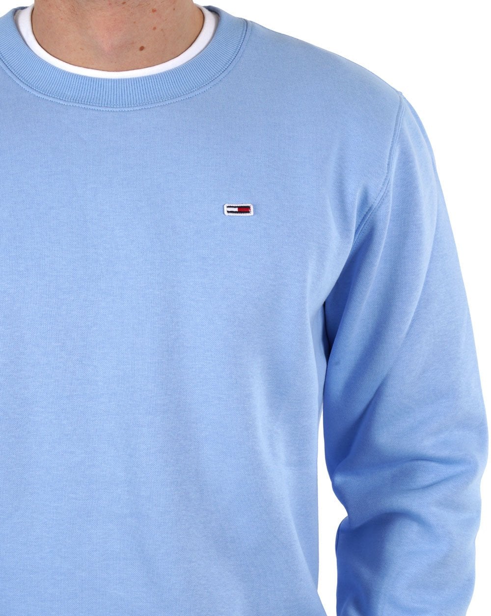 Tommy Jeans Flag Patch Fleece Sweatshirt Sky Blue - Image 2