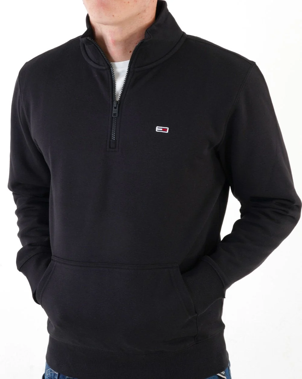Tommy Jeans Quarter Zip Sweat Black - Image 2