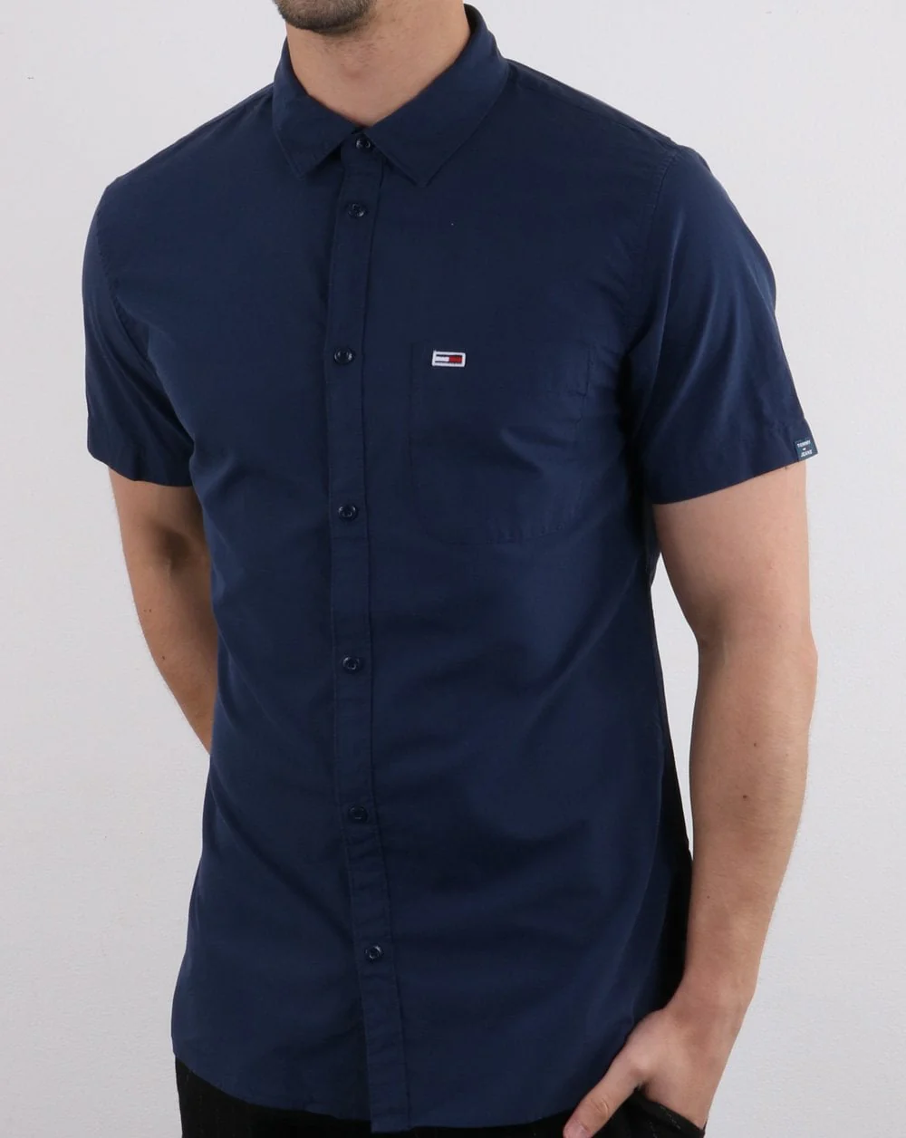 Tommy Jeans Short Sleeve Poplin Shirt Dark Navy - Image 2
