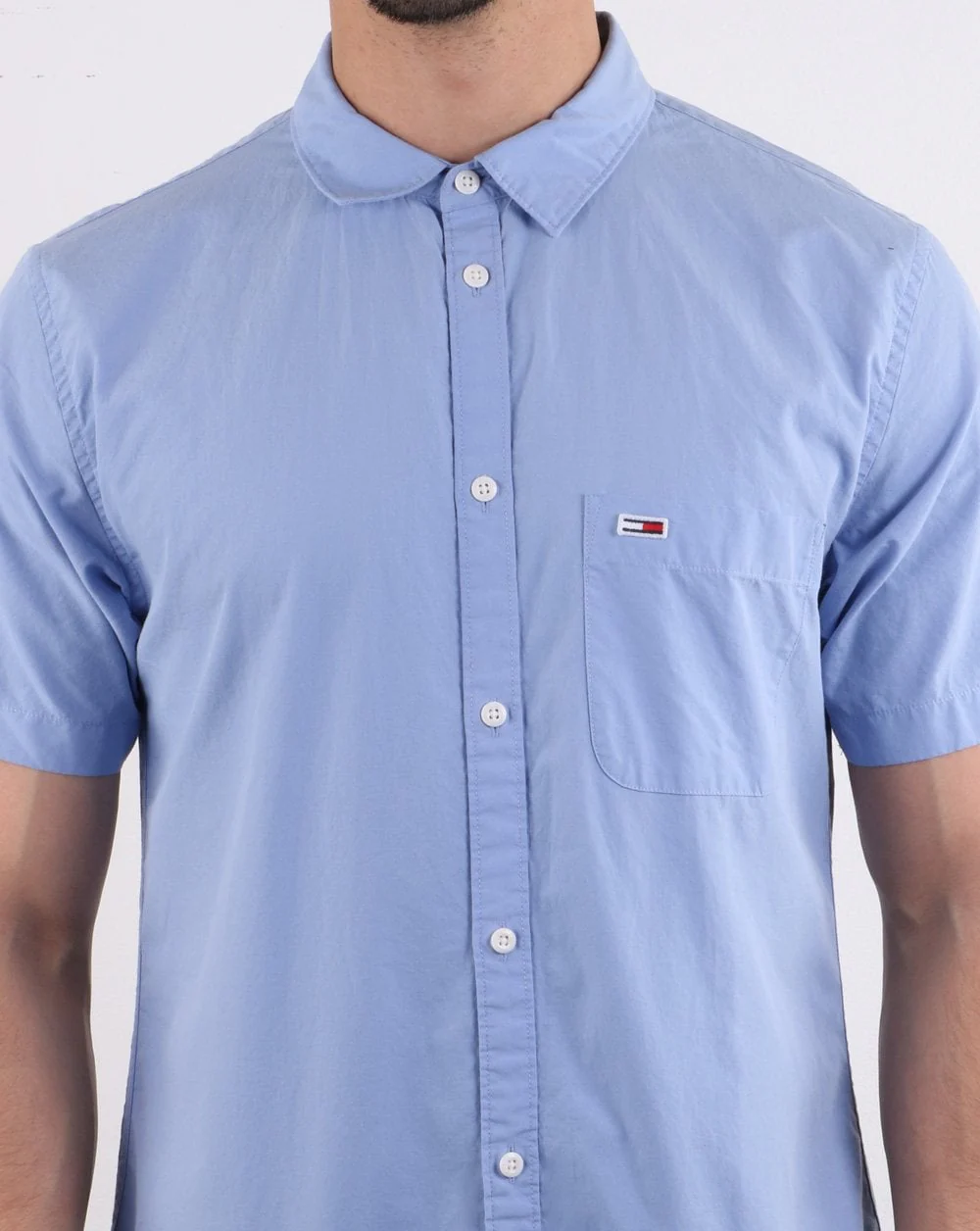 Tommy Jeans Short Sleeve Poplin Shirt Sky Blue - Image 3