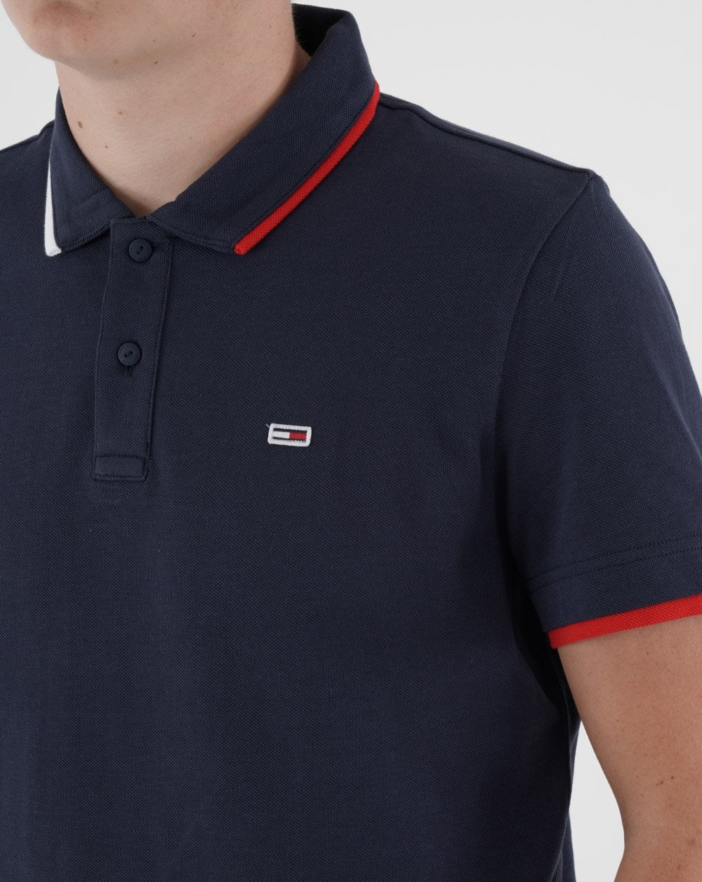 Tommy Jeans Tipped Flag Polo Shirt Navy - Image 2