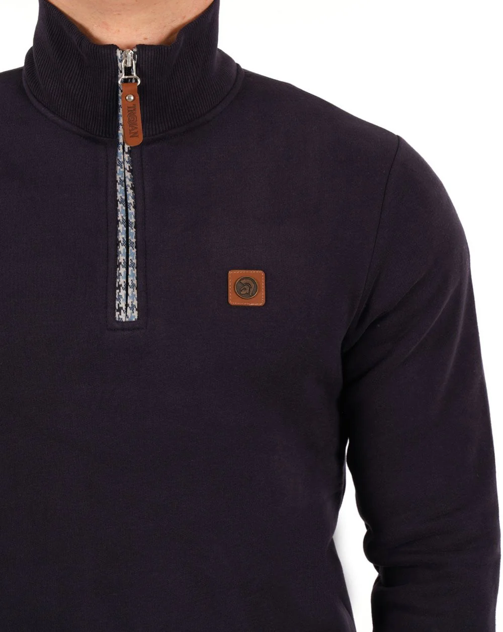 Trojan 1/4 Zip Sweatshirt Navy - Image 2