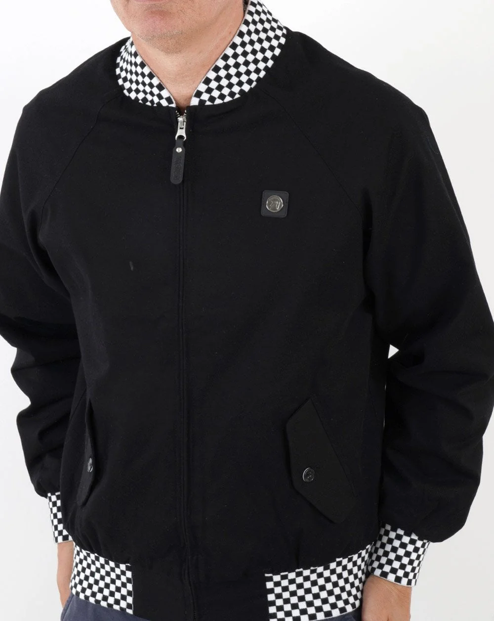 Trojan Contrast Rib Monkey Jacket Black - Image 4