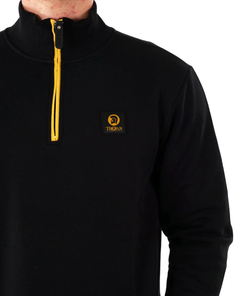 Trojan Half Zip Sweatshirt Black - Image 2