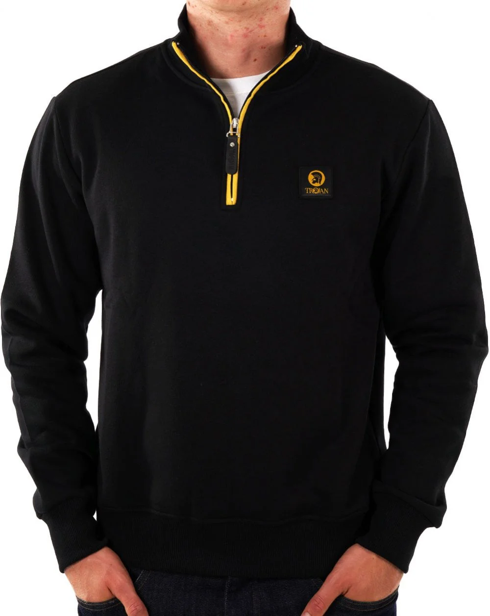 Trojan Half Zip Sweatshirt Black - Image 3