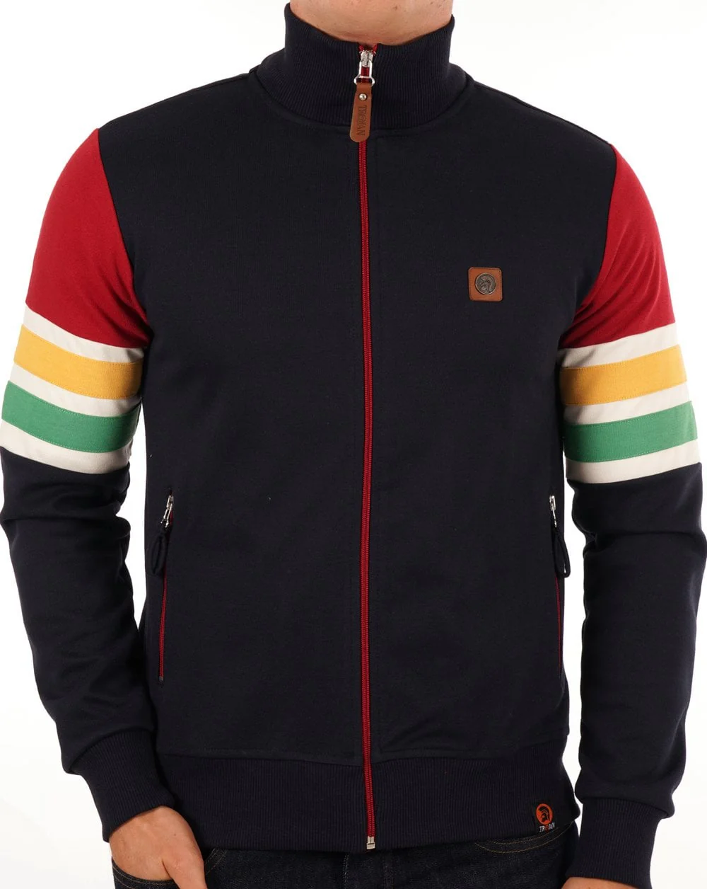 Trojan Marley Stripe Sleeve Track Top Navy