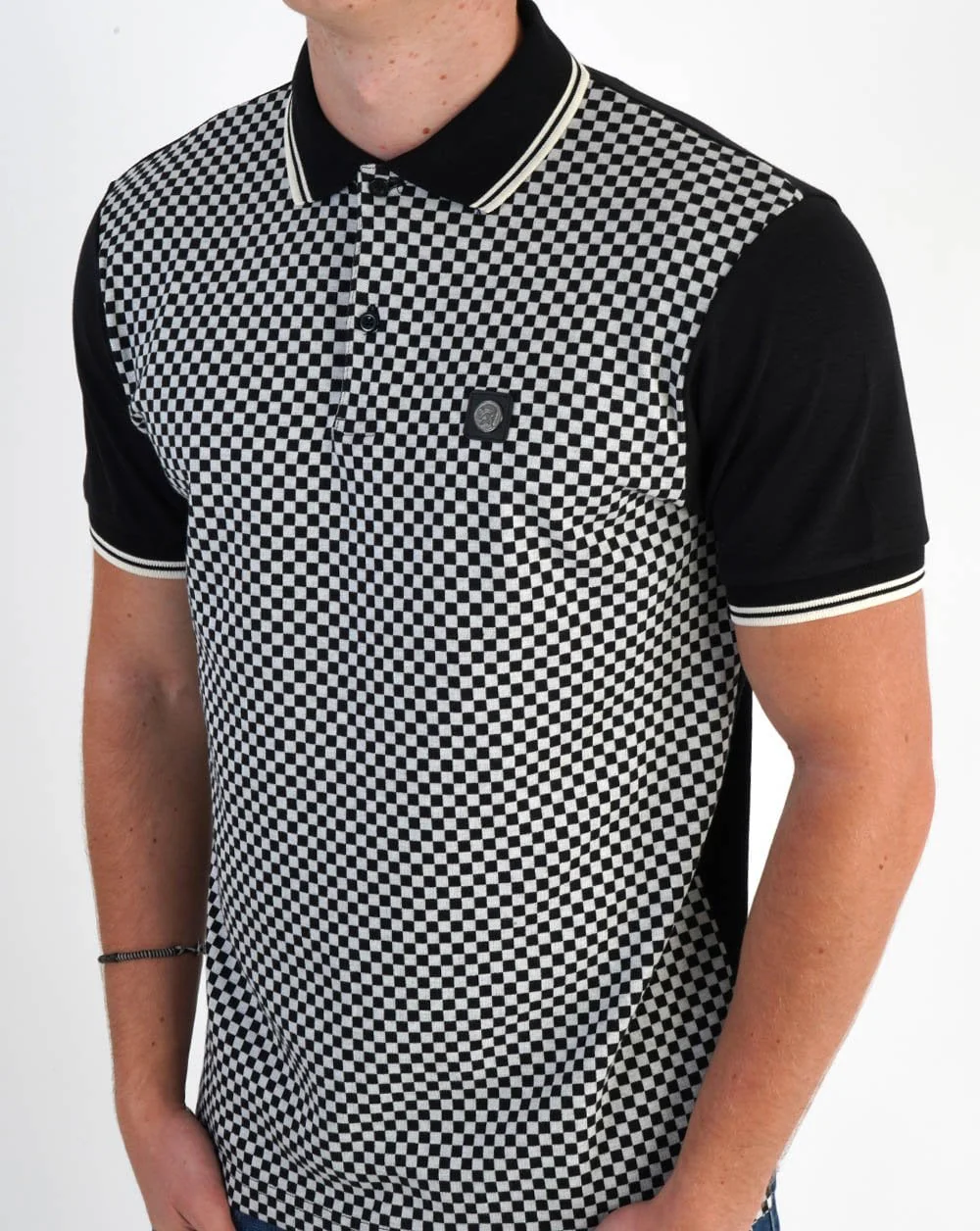 Trojan Mono Check Polo Chequerboard - Image 3