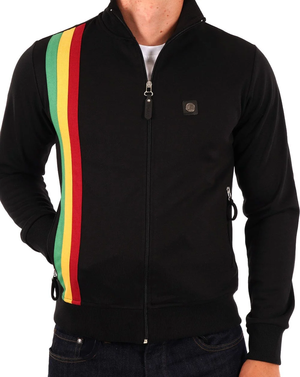 Trojan Racing Stripe Track Top Black - Image 3