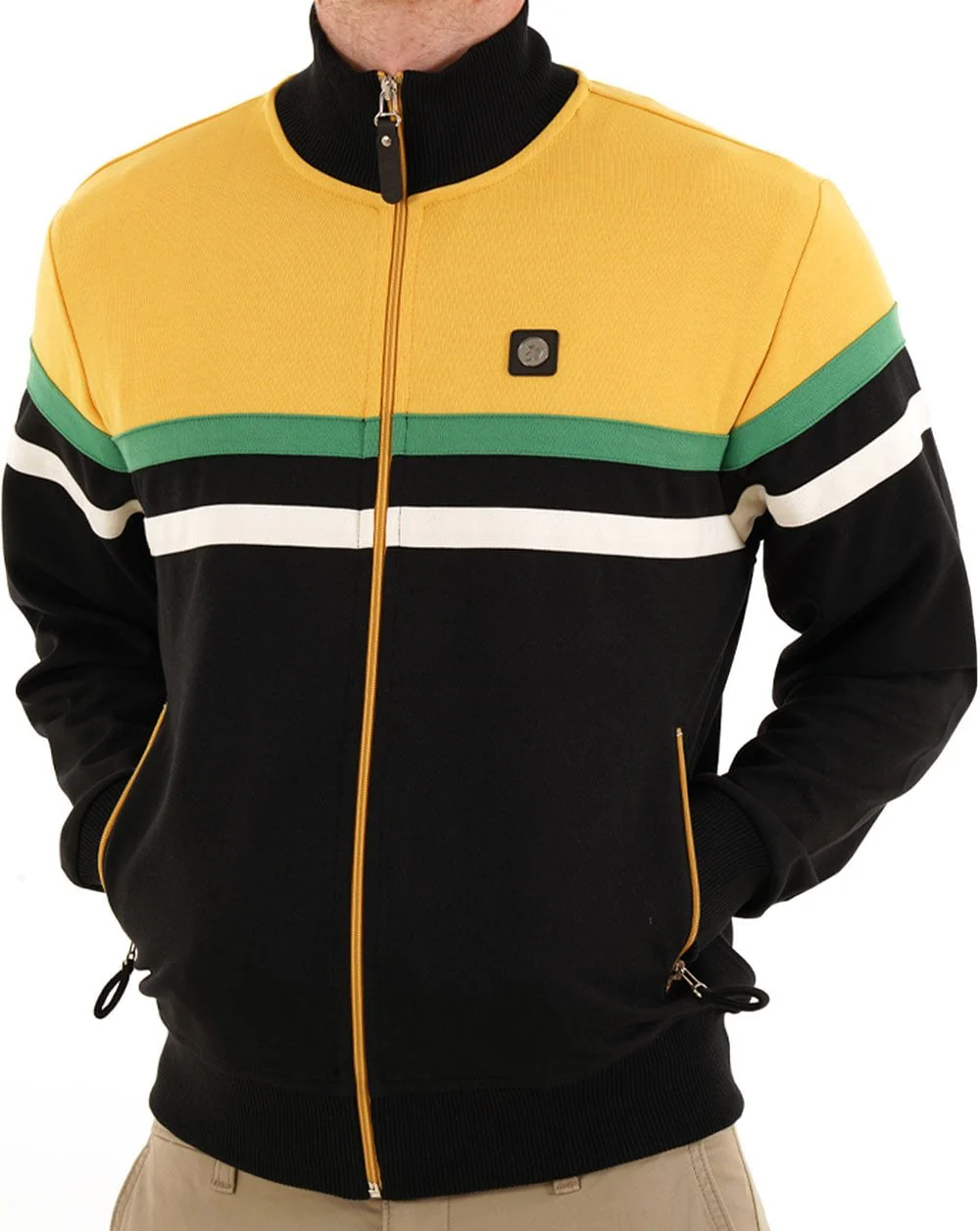 Trojan Split Stripe Track Top Black / Gold - Image 4