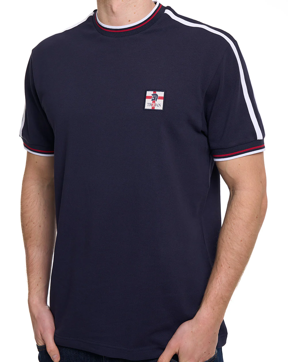 Trojan St Georges Badge Pique Tee Navy - Image 2