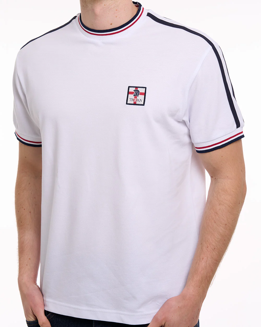 Trojan St Georges Badge Pique Tee White - Image 2