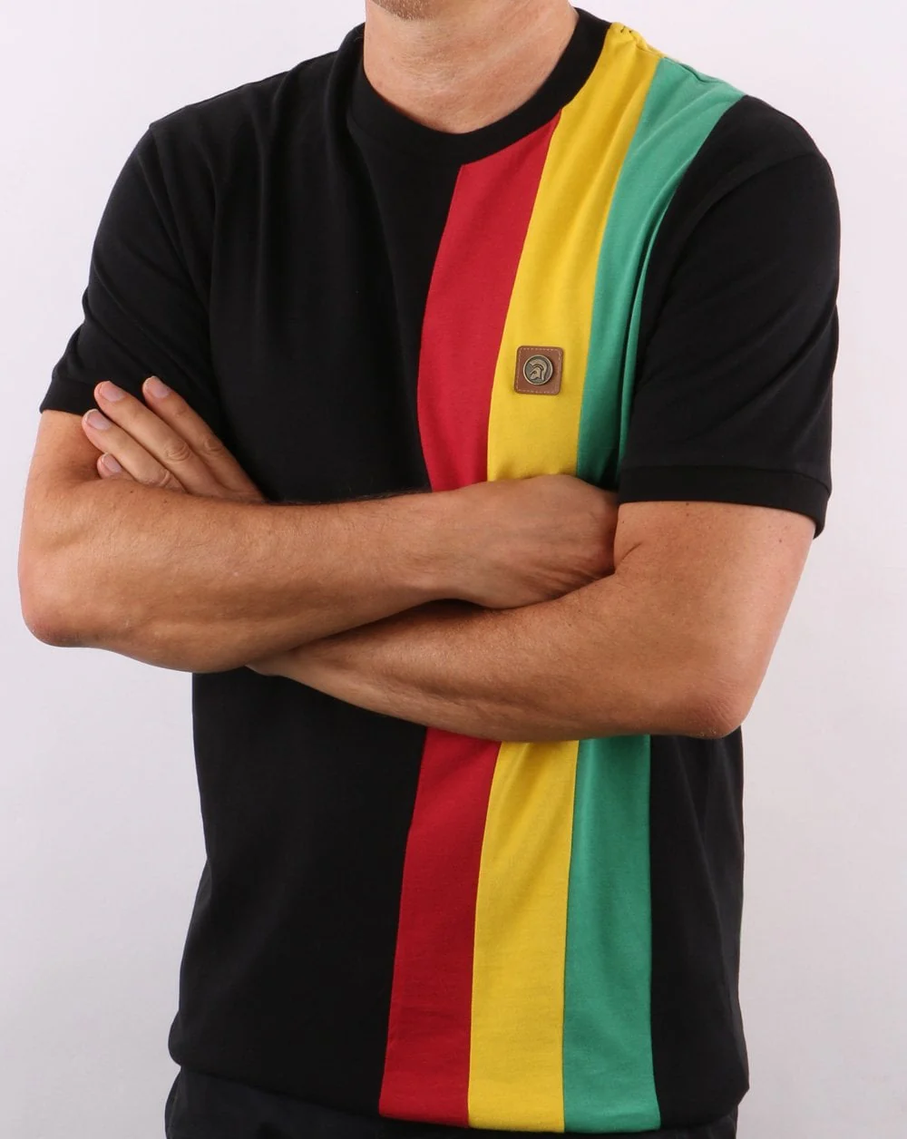 Trojan Stripe T-shirt Black - Image 4