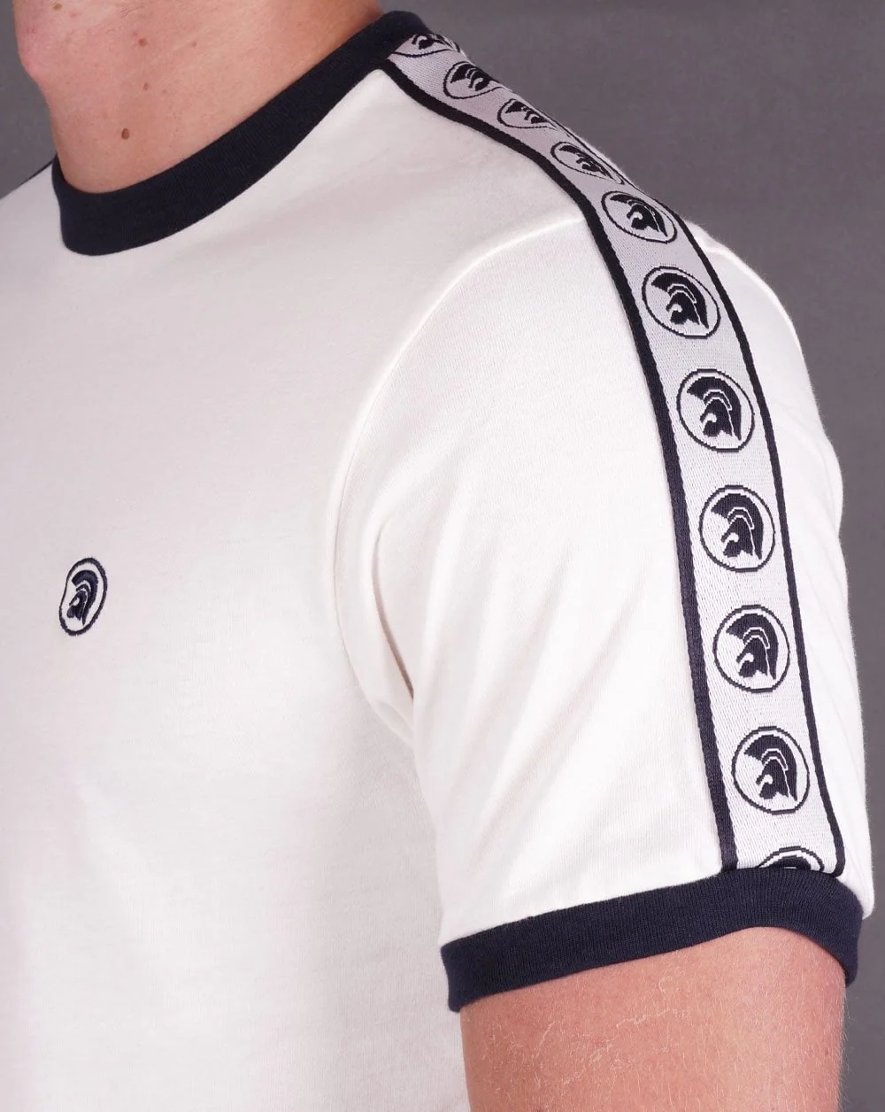 Trojan Taped Sleeve T-shirt Ecru - Image 2