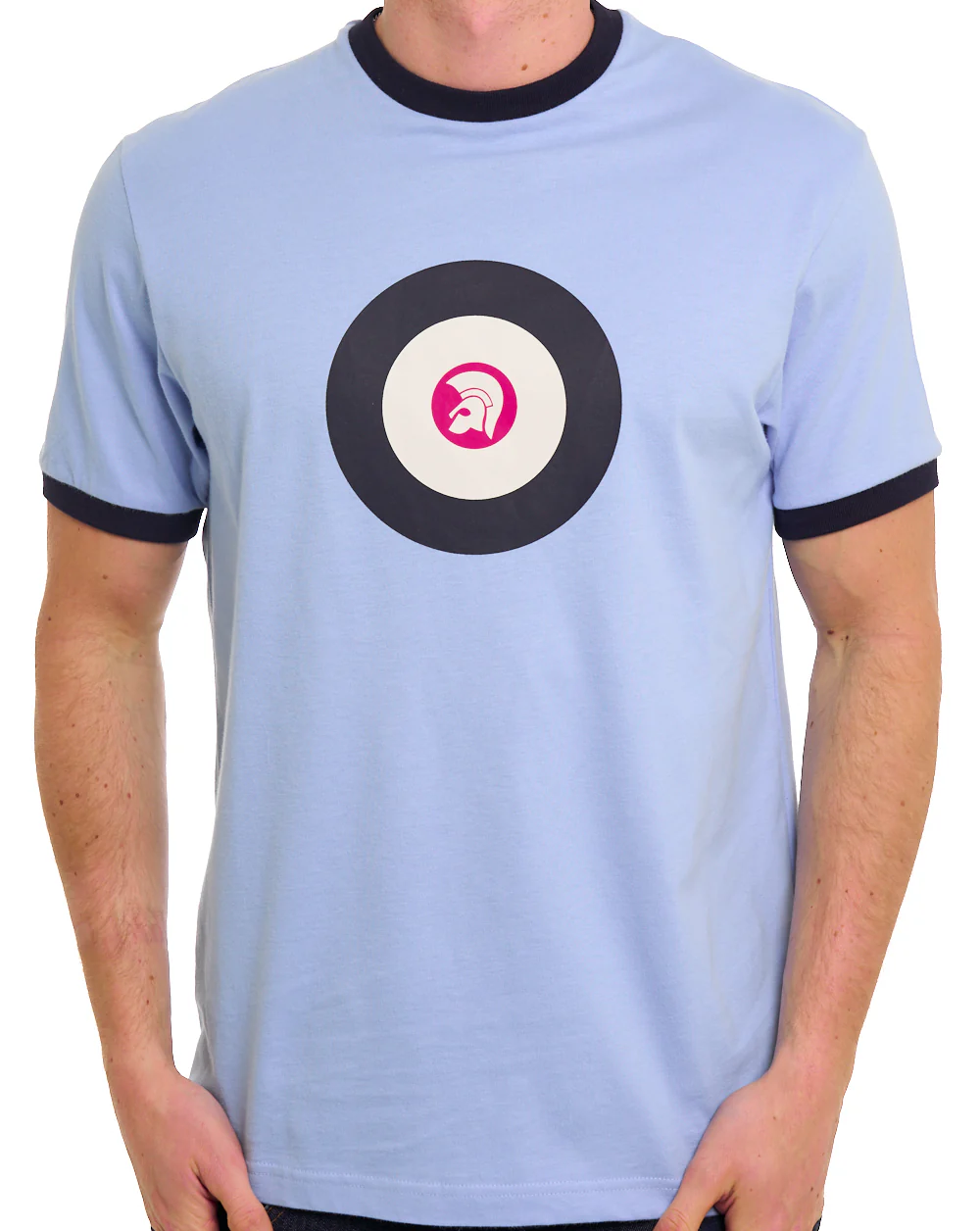 Trojan Target Ringer T-Shirt Powder Blue