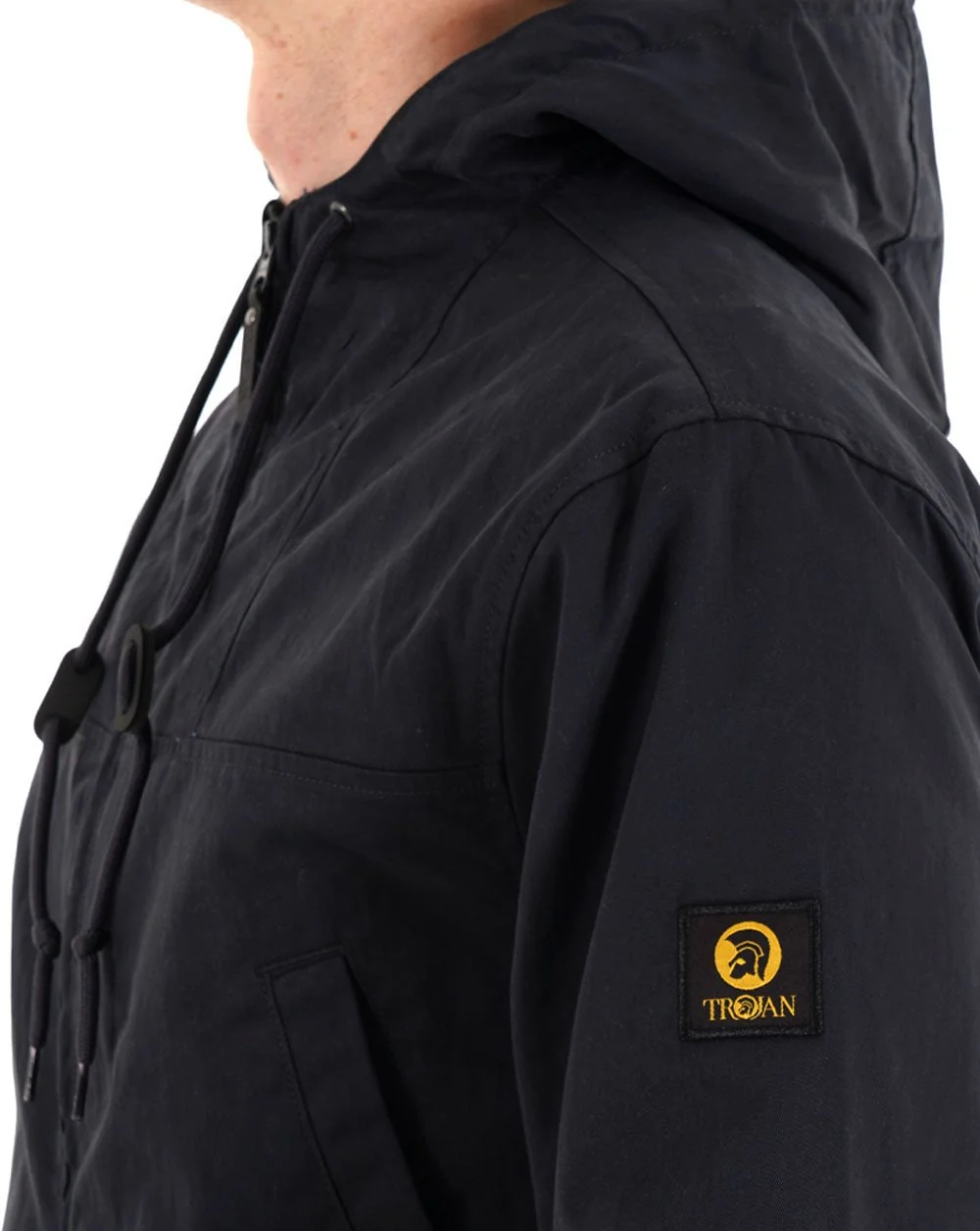 Trojan Twill Badged Parka Navy - Image 2