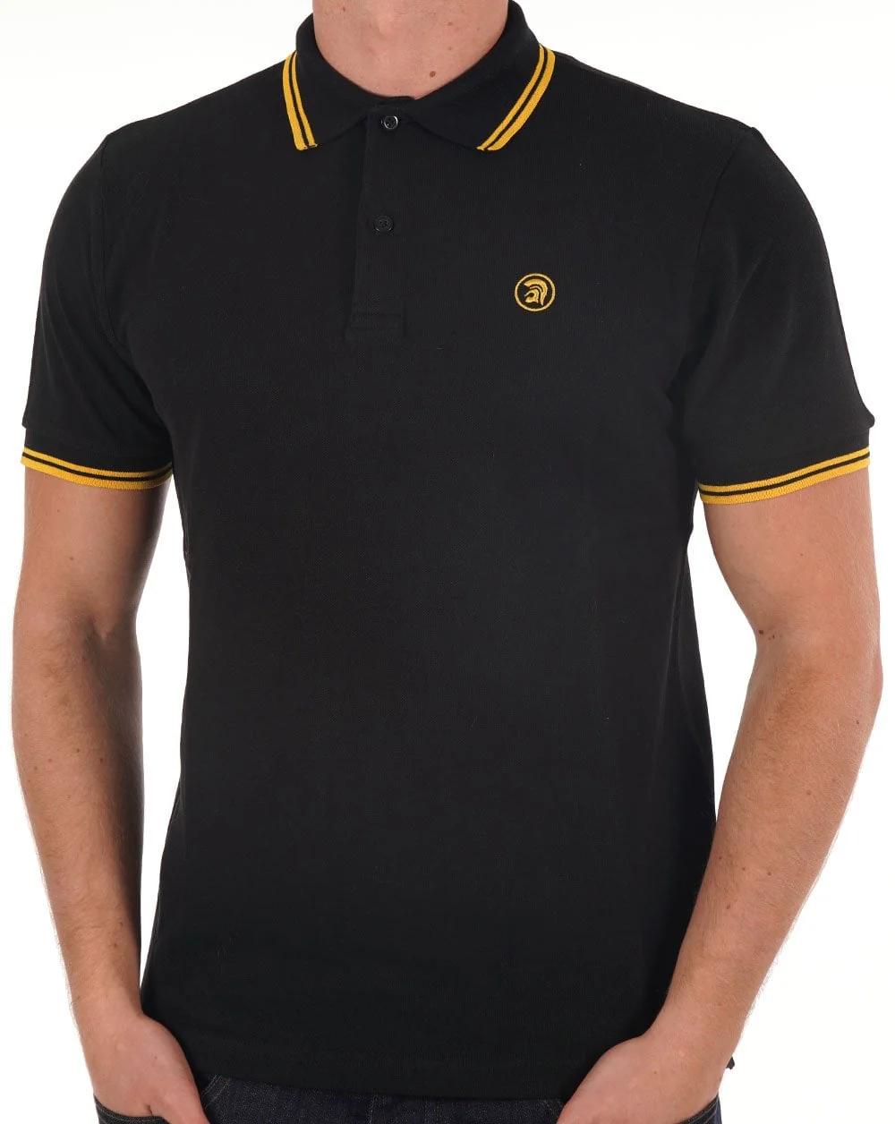 Trojan Twin Tipped Pique Polo Black - Image 2