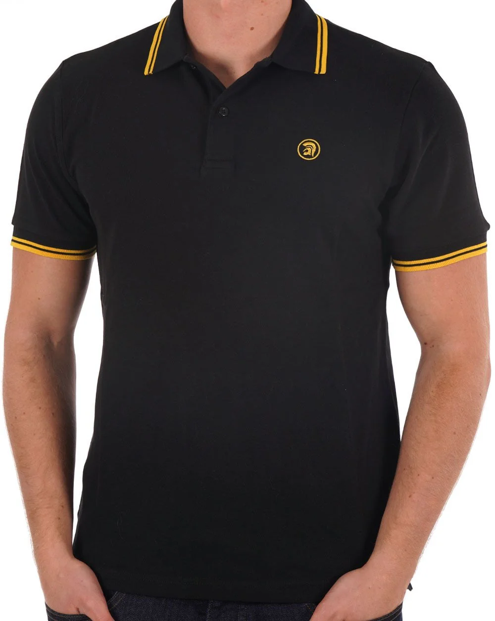 Trojan Twin Tipped Pique Polo Black - Image 3