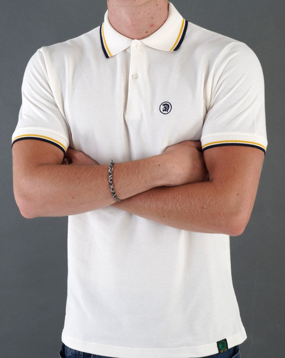 Trojan Twin Tipped Pique Polo Ecru - Image 3