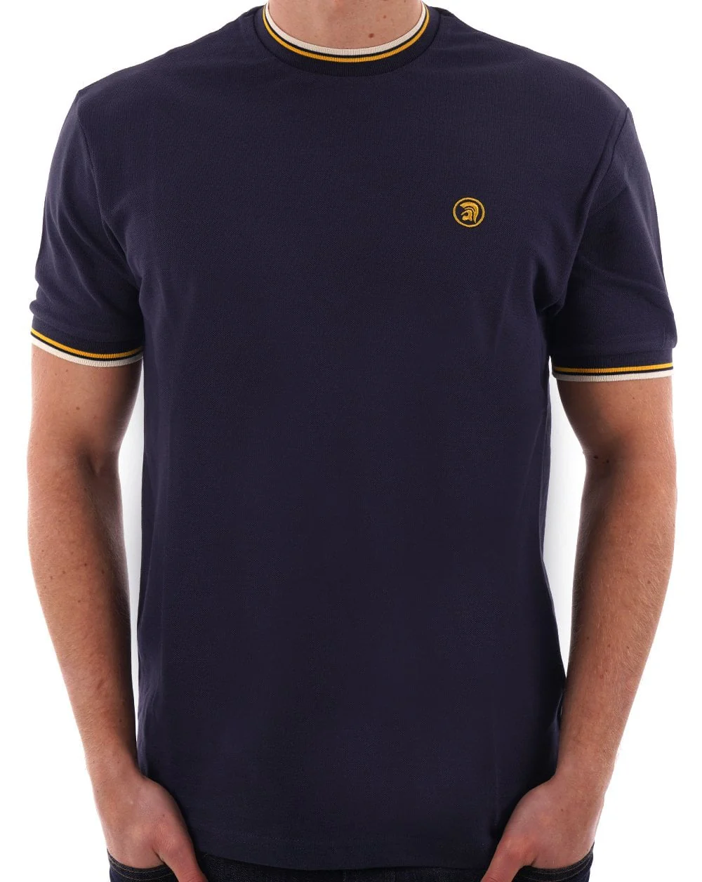Trojan Twin Tipped Pique T-shirt Navy