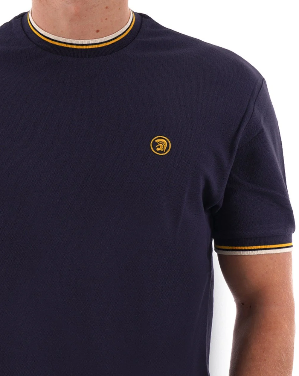 Trojan Twin Tipped Pique T-shirt Navy - Image 2