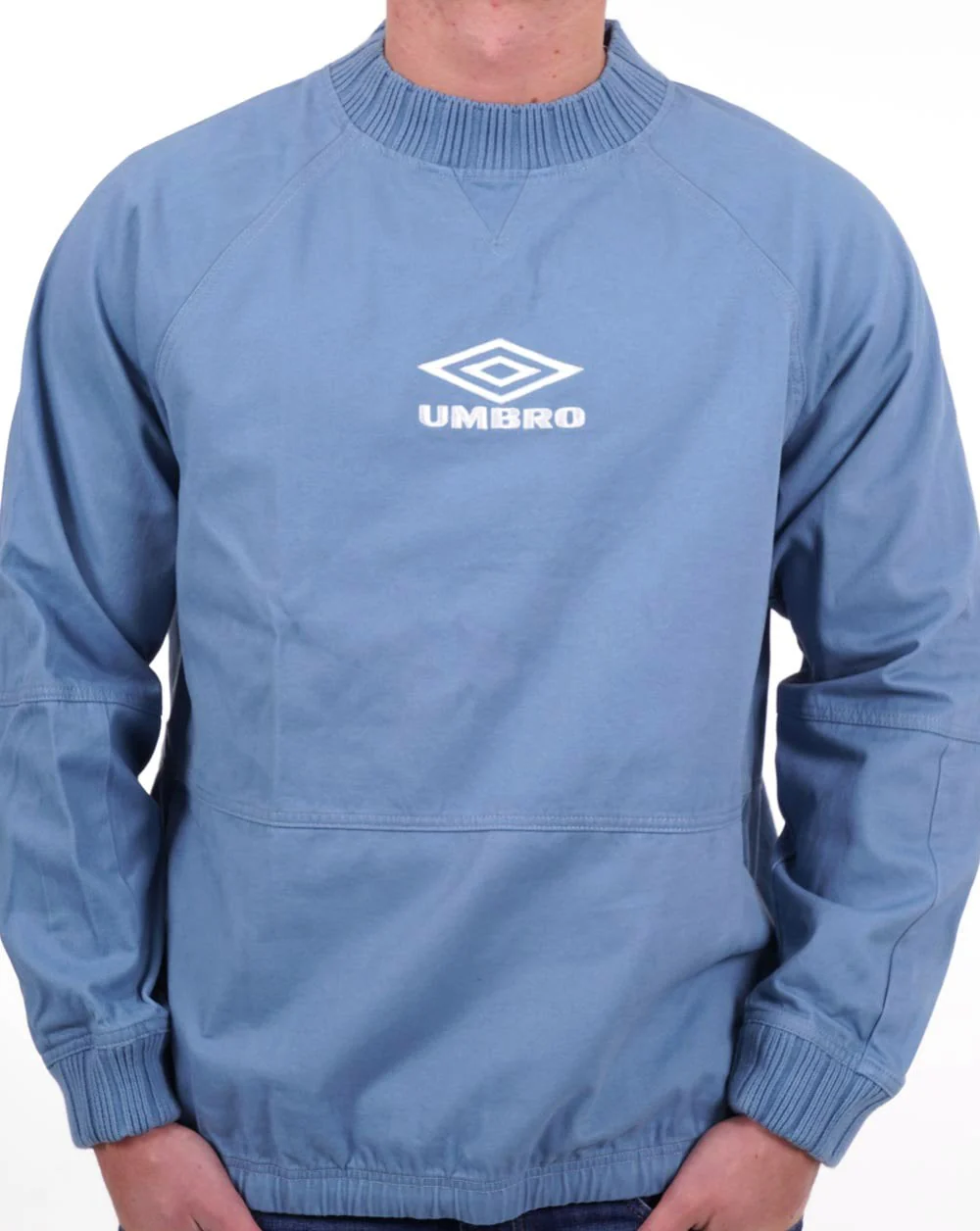 Umbro Classic 90s Drill Sweat Top Sky Blue - Image 3