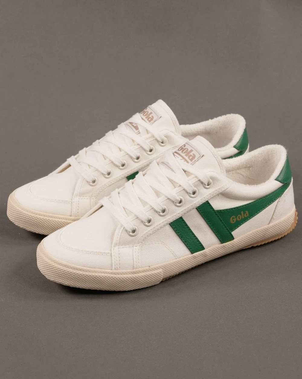 Gola Women's Vegan Plimsoll Trainers Off White / Emerald - Image 2