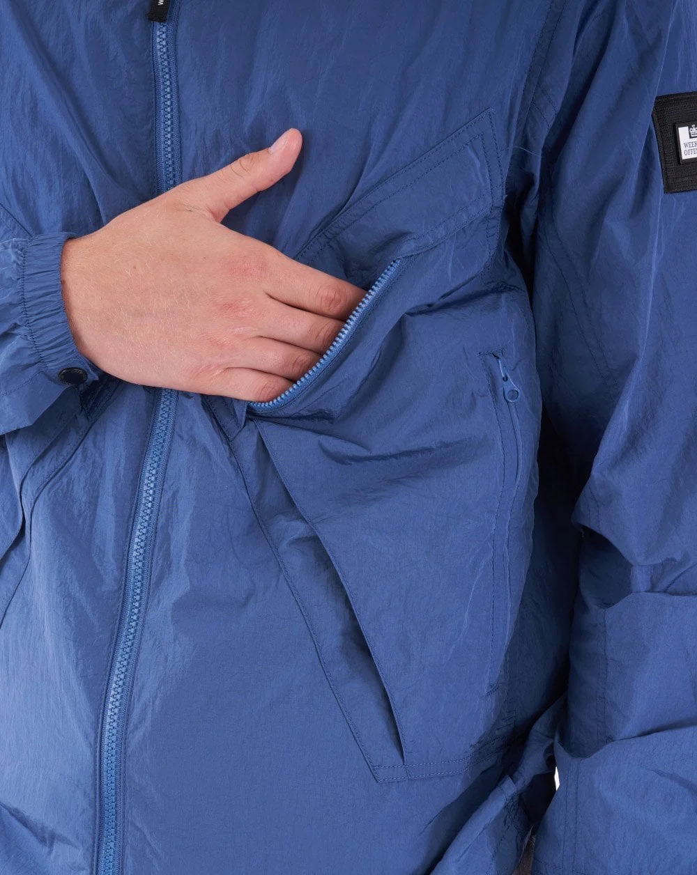 Weekend Offender Arrow Overshirt Petrol Blue - Image 3