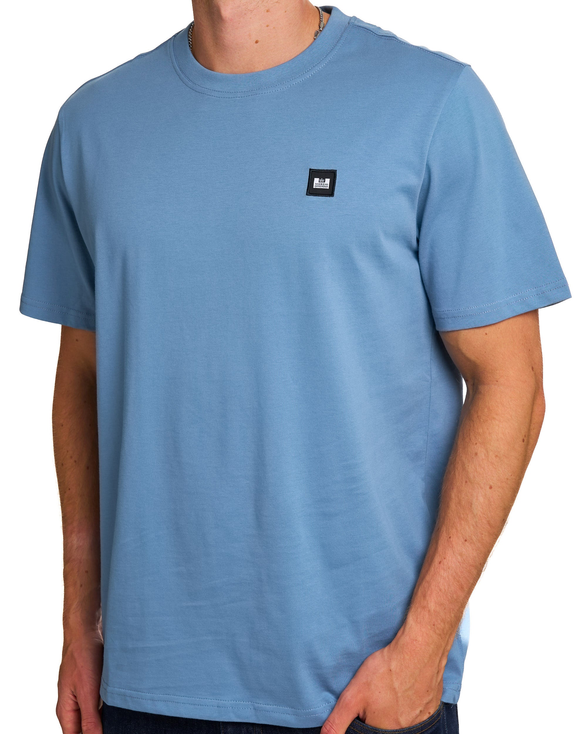 Weekend Offender Brooklands T Shirt Peruvian Blue - Image 3