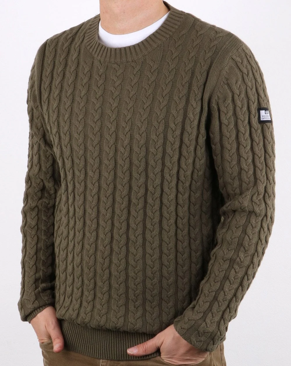 Weekend Offender Cable Jumper Khaki